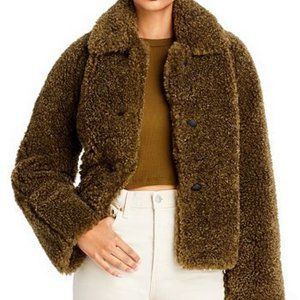 Rag & Bone green Hesper Faux Fur Coat